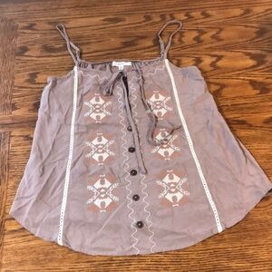 Papaya Embroidered Top with Adjustable Straps